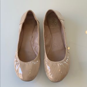 Vince Camuto Nude Patent Leather Ballet Flats!